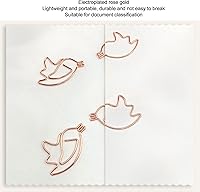 Vista 6 de 100 clips de papel con forma de animal de oro rosa, bonitos clips de papel con forma de conejo, bonitos clips de marcado para suministros