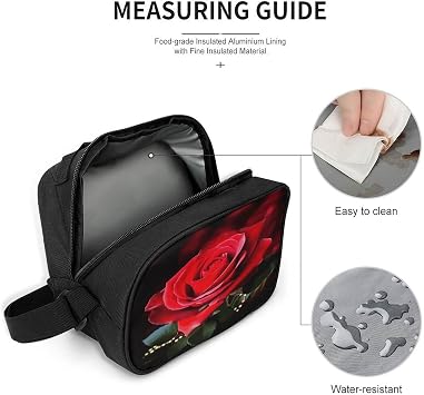 Cute Lunch Box for Men Women,Rose Flower Reusable Insulated Lunch Bag Cooler for Work Picnic Or Travel