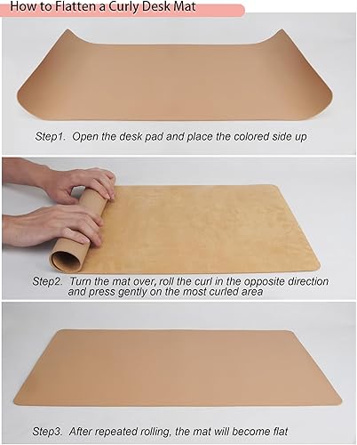 Miniatura 5 de Samseel Alfombrilla de cuero para mouse, tapete protector de escritorio multifuncional, antideslizante, protector de escritorio impermeable para