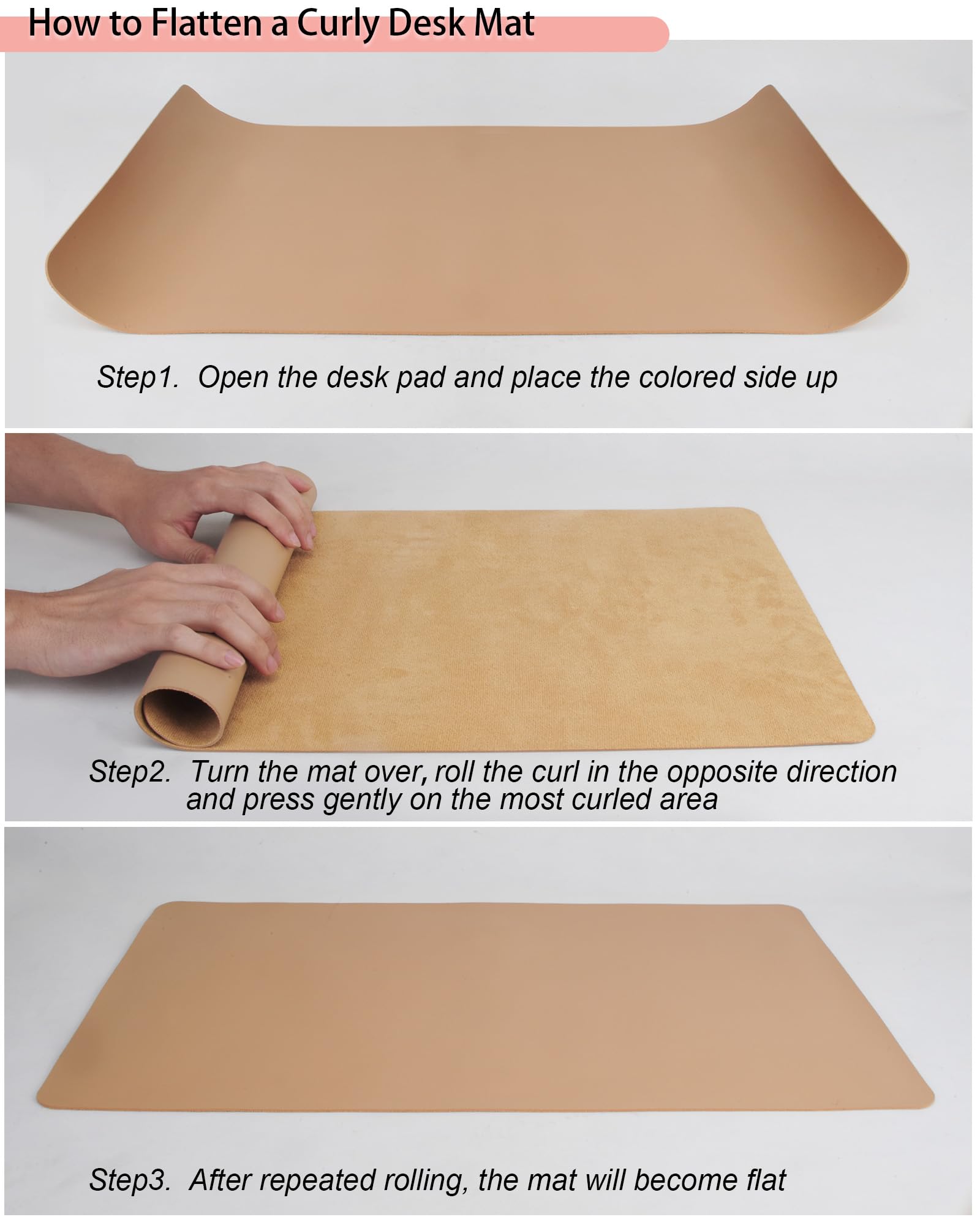 Samseel Leather Desk Pad Protector - 23.6x13.7 Inch Non-Slip Writing Mat For Keyboard & Mouse