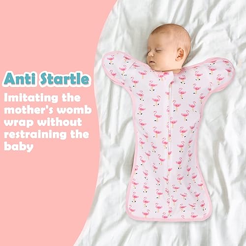 Miniatura 2 de Paquete de 2 envolventes de transición con cremallera de 2 vías 2 en 1 brazos de transición hacia afuera 100 algodón para recién nacido saco de