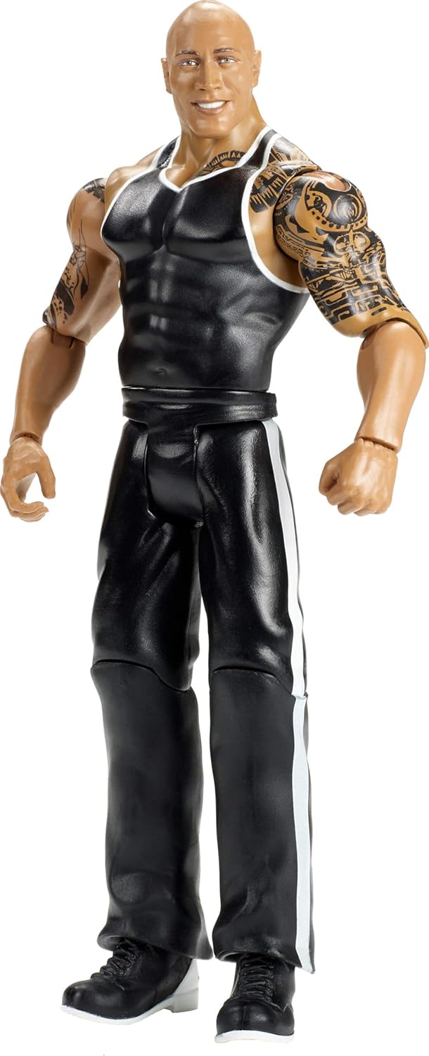 Mattel WWE Top Picks Action Figure, 6-inch Collectible The Rock with 14 Articulation Points & Life-Like Look