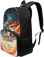 Vista 15 de American Flag Fire Galaxy Pattern Kids Backpack for Boys Girls Elementary Students Bookbag Middle School Bag Lightweight Children Travel Bag