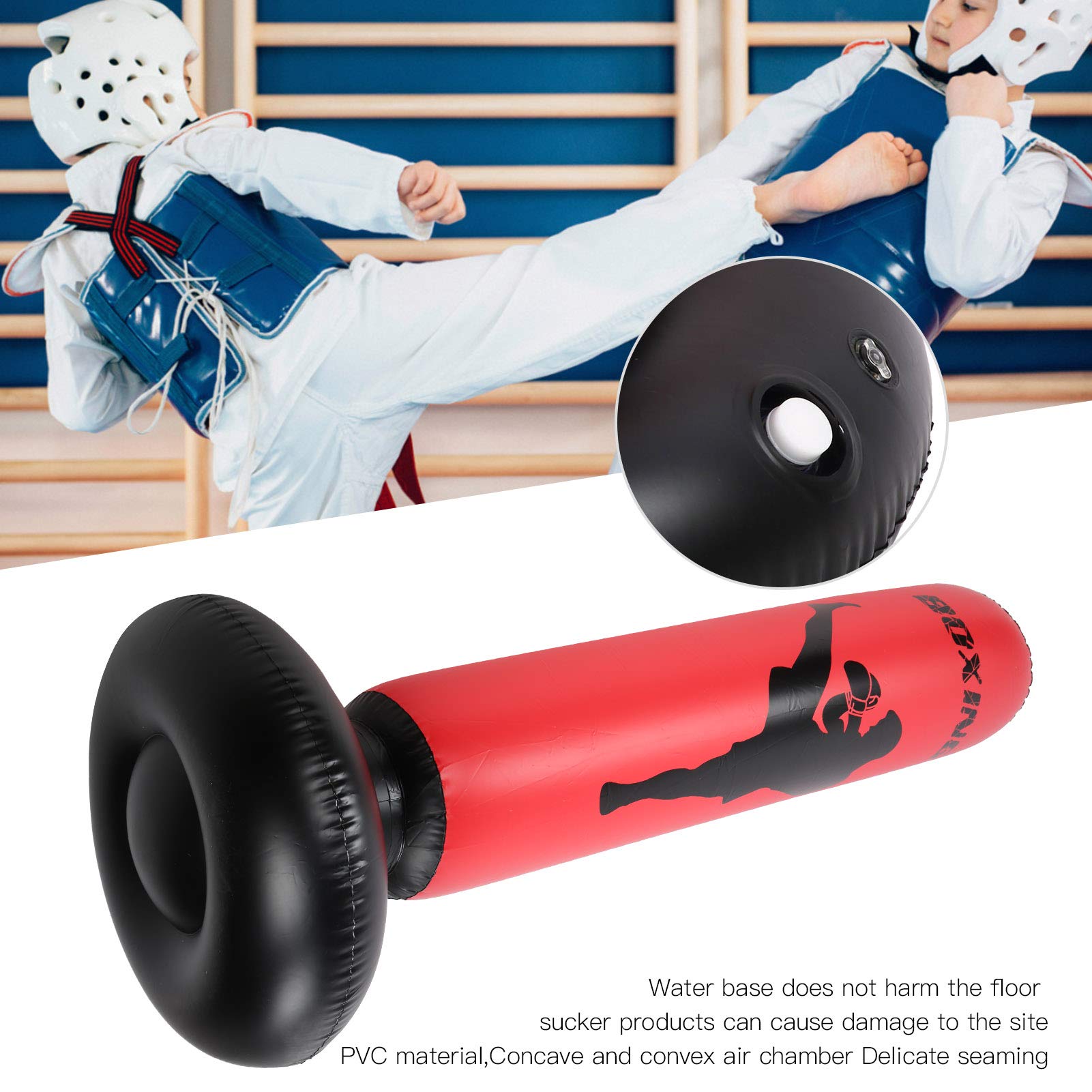 Demeras Sacco da Boxe Gonfiabile per Il Fitness 170 cm/66,9 Pollici Colonna da Boxe Colonna per Bicchiere autoportante Sacco di Sabbia per Bambini Adulti