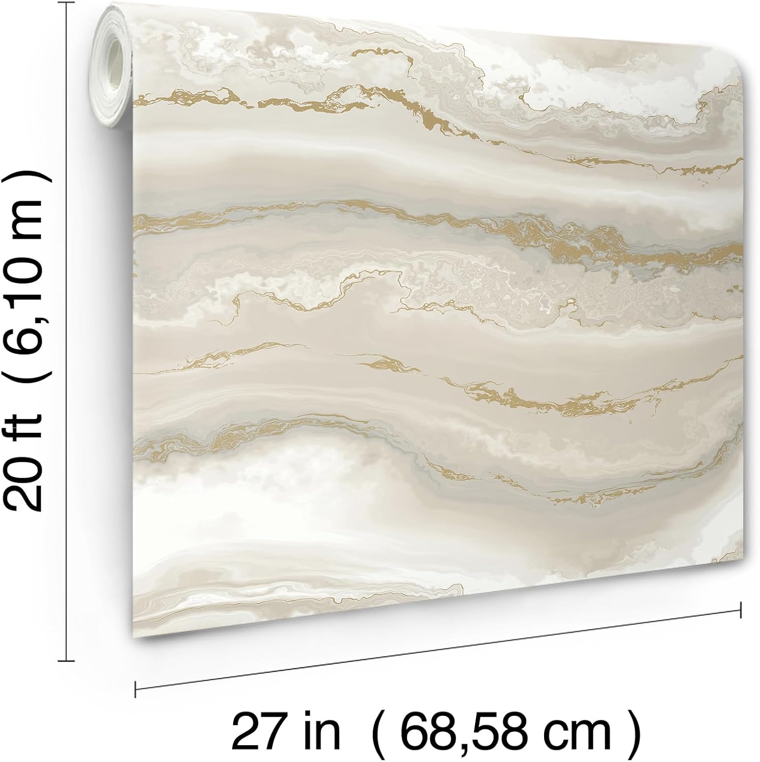 York Wallcoverings Aviva Stanoff Shifting Sands Beige Premium Peel and Stick Wallpaper, PSW1560RL