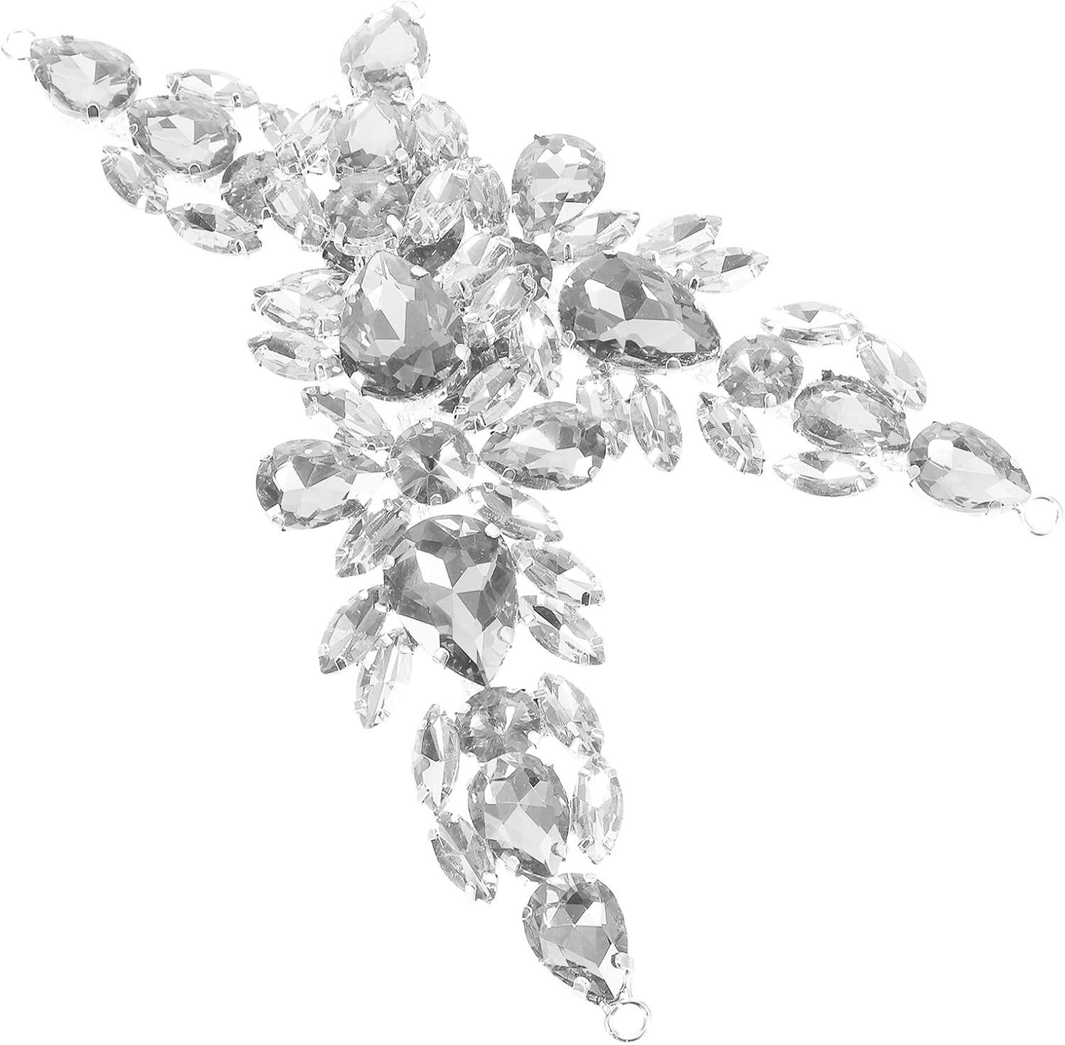 2pcs Rhinestone Flower Applique for Bridal Dress and Clothes