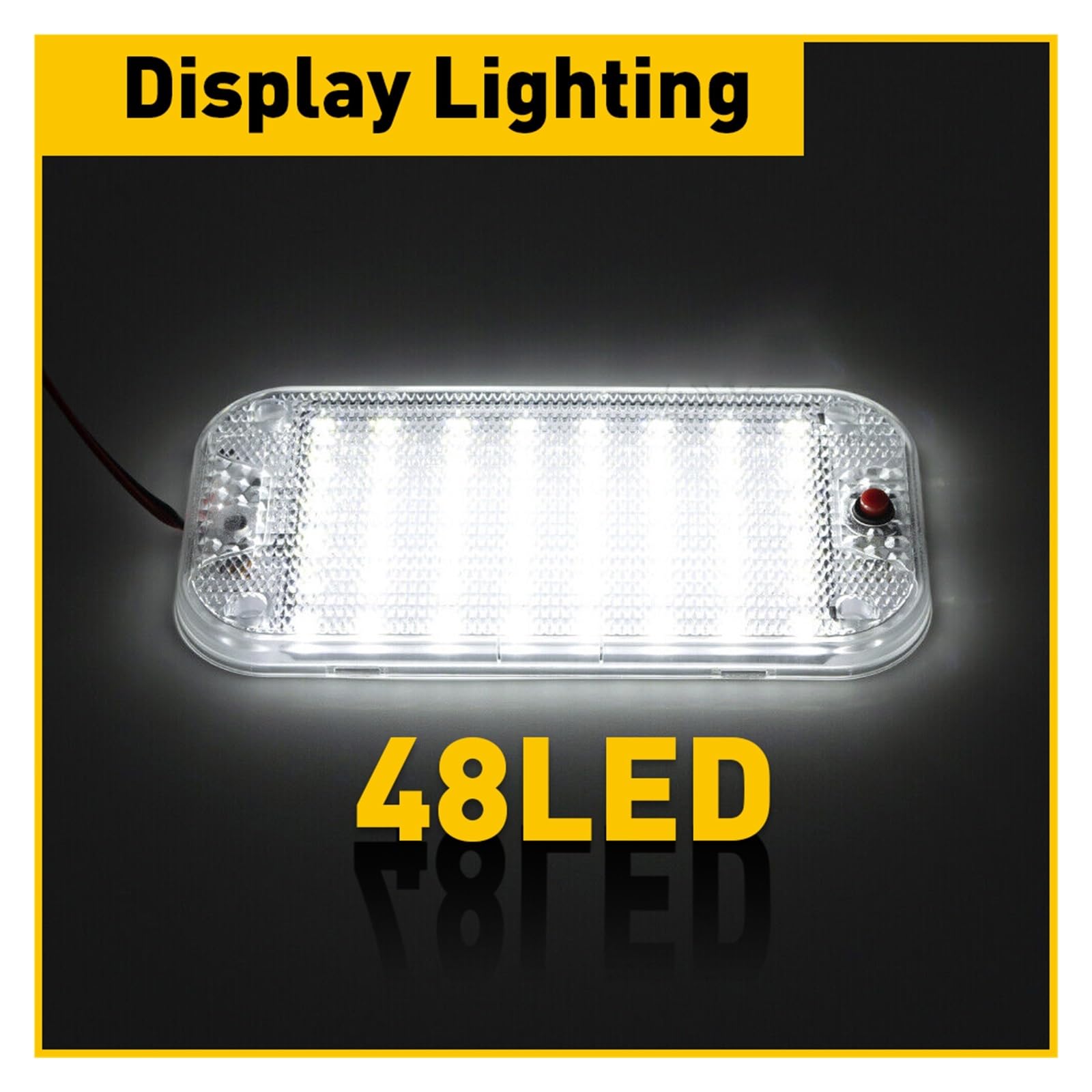 Luci per Tettuccio 2 Pezzi Luci Di Soffitto Per Auto 48LED Luce Lettura Notturna Per Lampada A Cupola Per Bagagliaio LED Decorativo Rimorchio Camper 10W