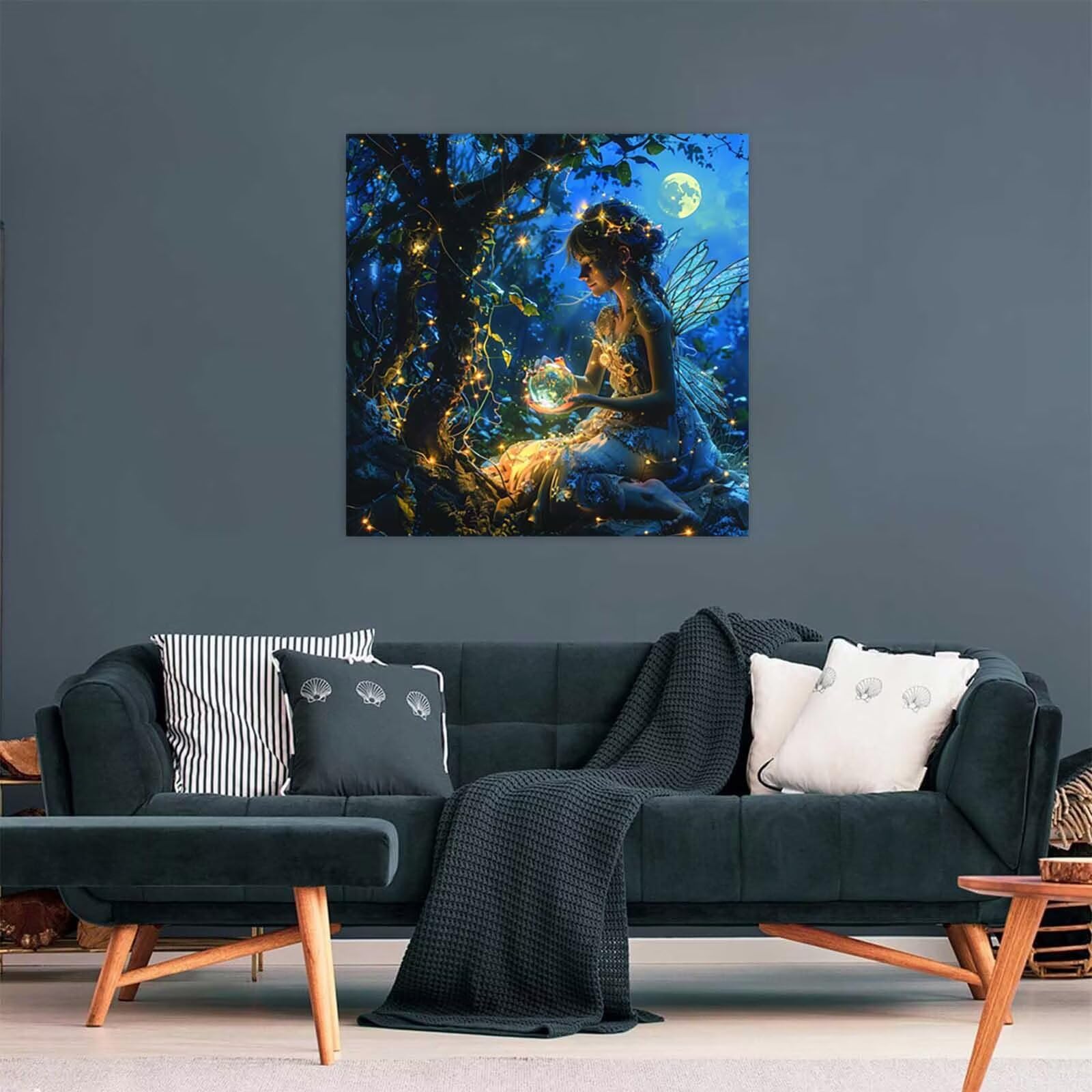 5D Diament Malarstwo anioł Numer dla dorosłych, Diament Malarstwo Dorosły Księżyc, DIY Hobby Kreatywny zestaw dla dorosłych, Numer Malarstwo Rhinestone Zestaw Ścieg krzyżykowy, Boże Narodzenie