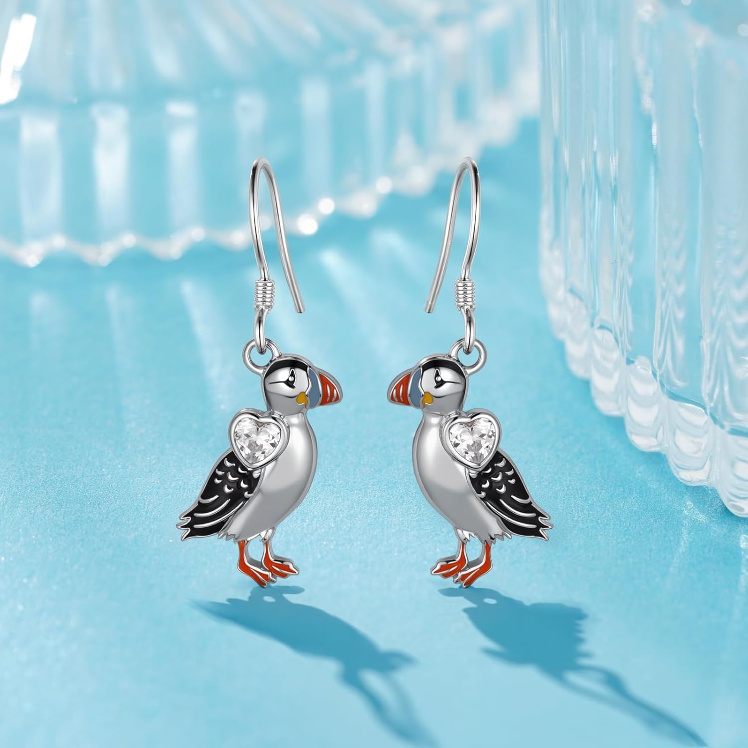 Puffins Earrings 925 Sterling Silver Puffin Bird Earrings for Women Blue Footed Booby Cute Bird Jewelry - Image 5