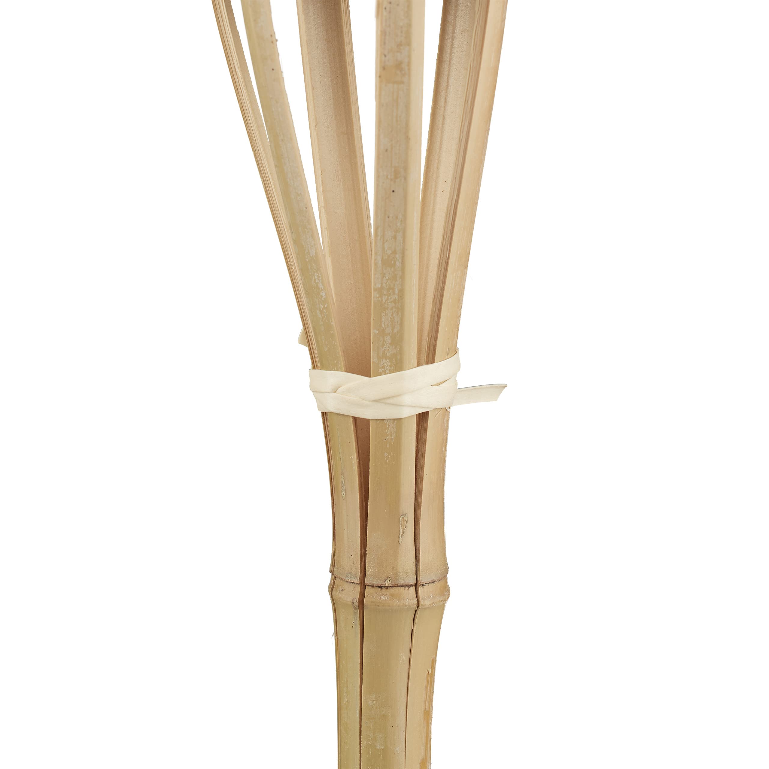 Relaxdays Antorchas Jardín, Kit 10, Bambú, Antorchas Aceite Exterior, Mechas de Repuesto, 50 cm Altura, Marrón Natural