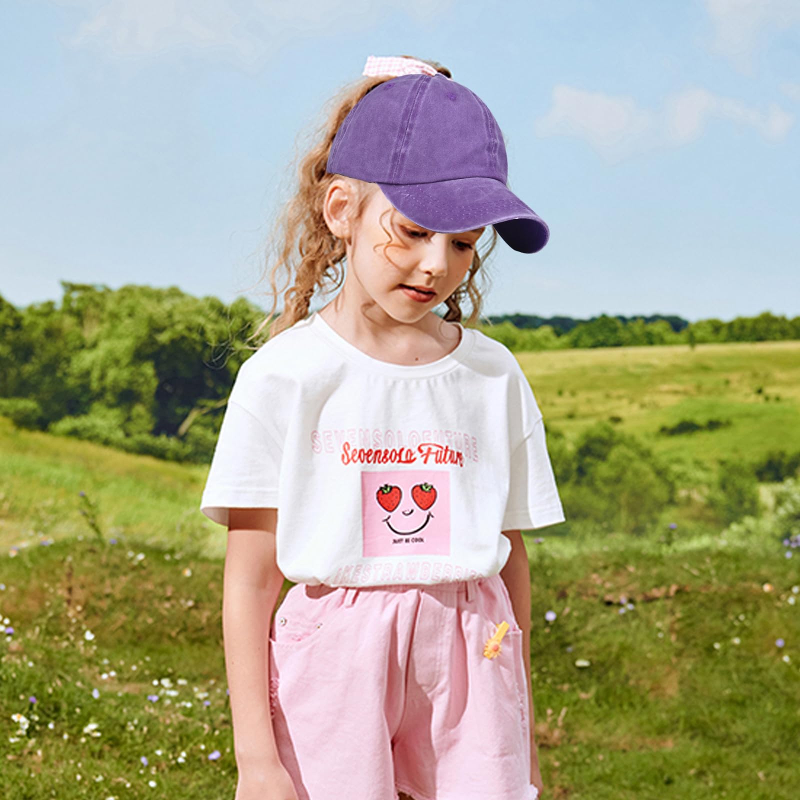 Gorra de Béisbol Lavadas Niños, 100% Cotton, Gorras de Béisbol Unisex para Adj Gorra con Visera y Cierre Ajustable, para Casuales Running Beisbols Tenis Golf, Niños y Niñas de 3-8 Años
