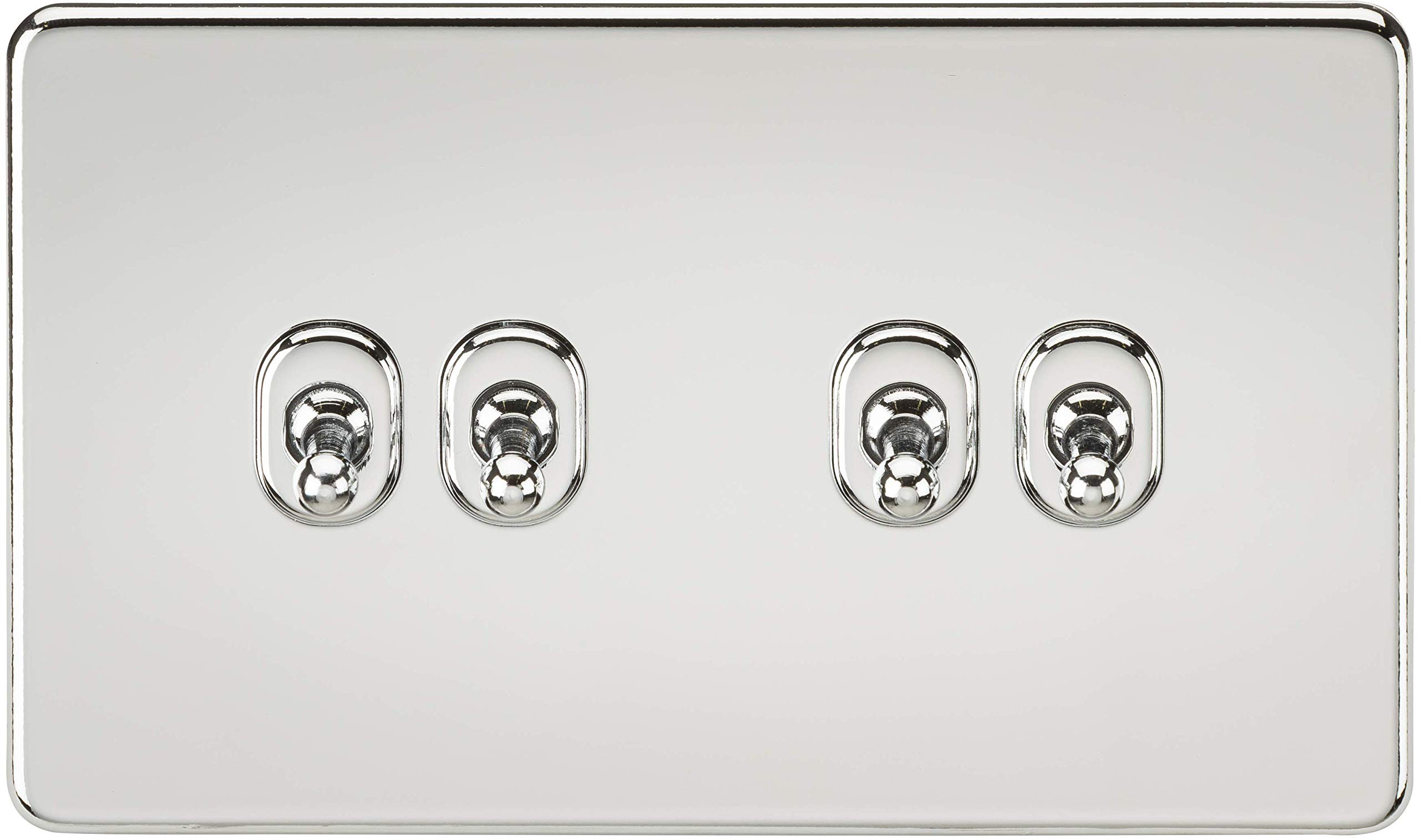 Knightsbridge Polished Chrome Screwless 10A 4G 2-Way Toggle Switch