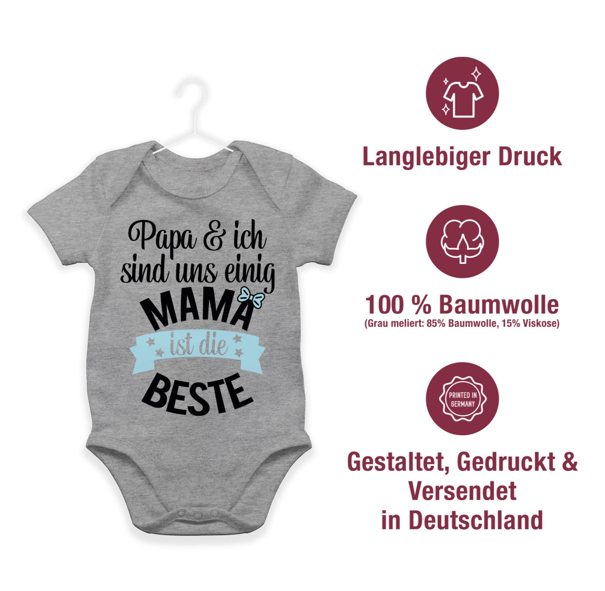 Shirtracer - Baby Body Kurzarm - Mama ist die Beste I Mama Geschenk Muttertag