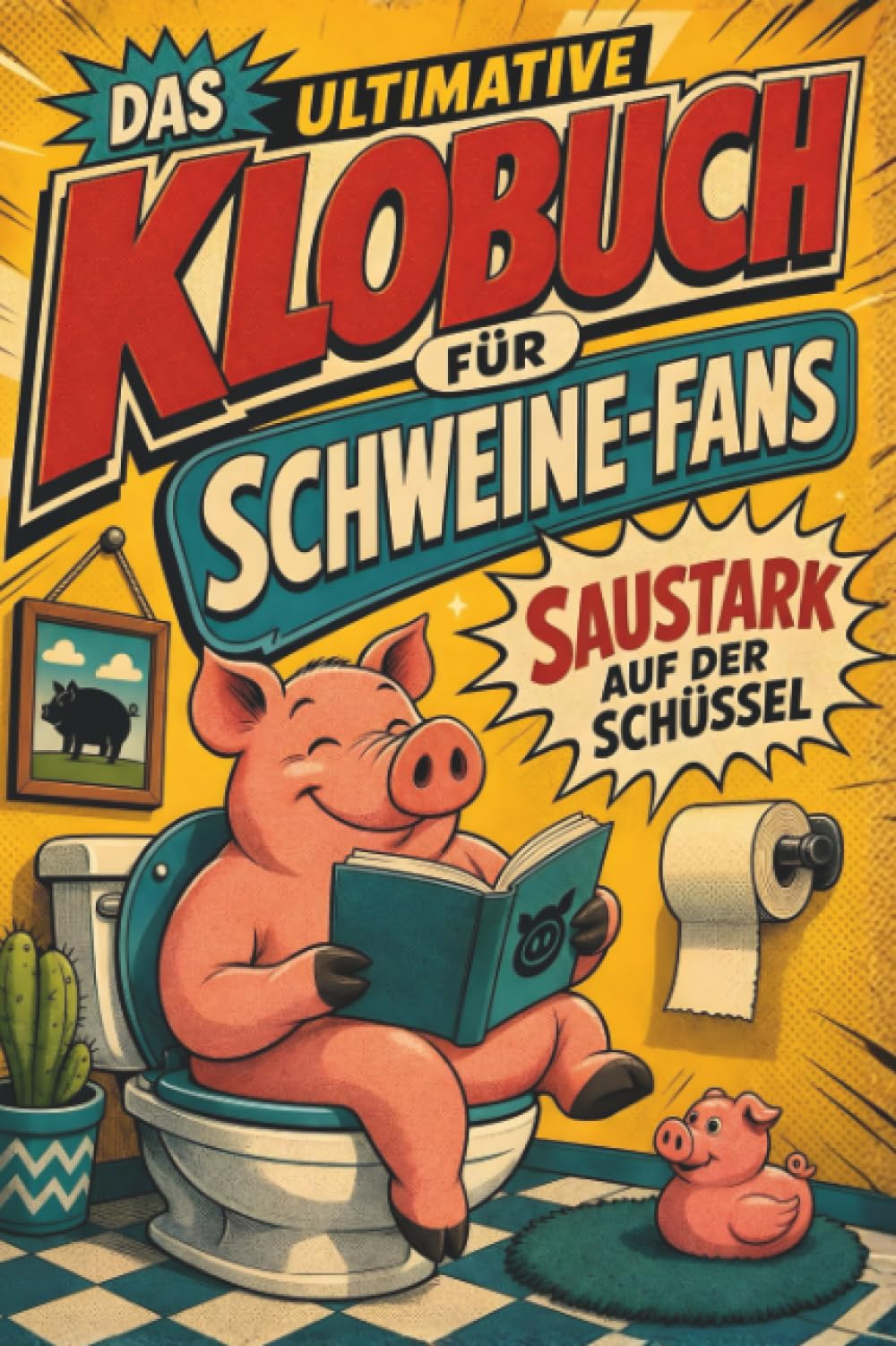 Das ultimative Klobuch für Schweine-Fans: Saustark auf der Schüssel. Lustiges Geschenk für Fans von Schweinen, Bauernhof und Ferkeln