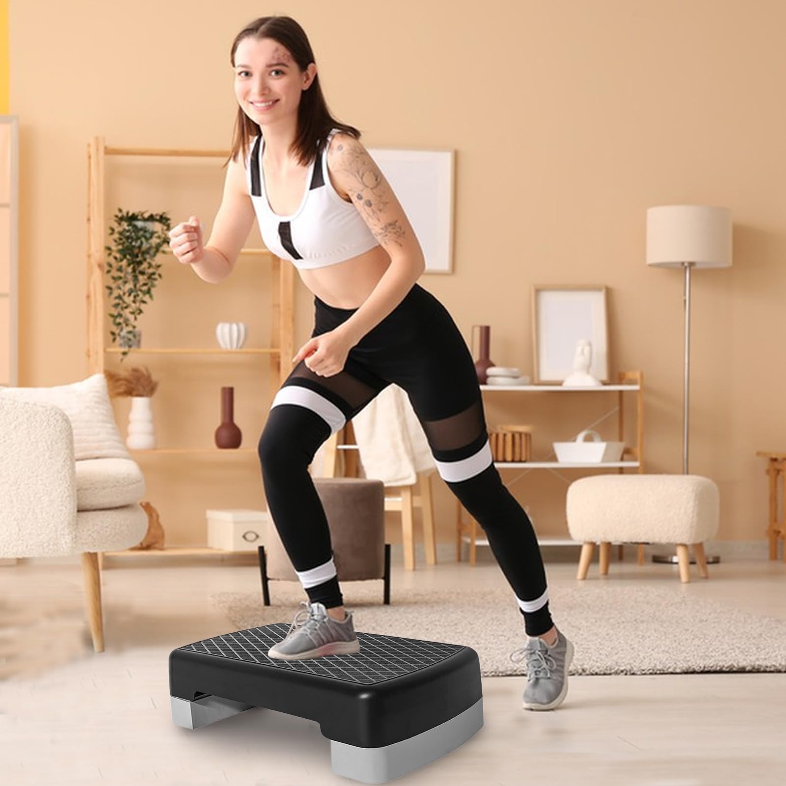 Step per esercizi, stepper portatile per allenamento a casa, con altezza regolabile, attrezzatura fitness antiscivolo, 45 cm, per palestre domestiche