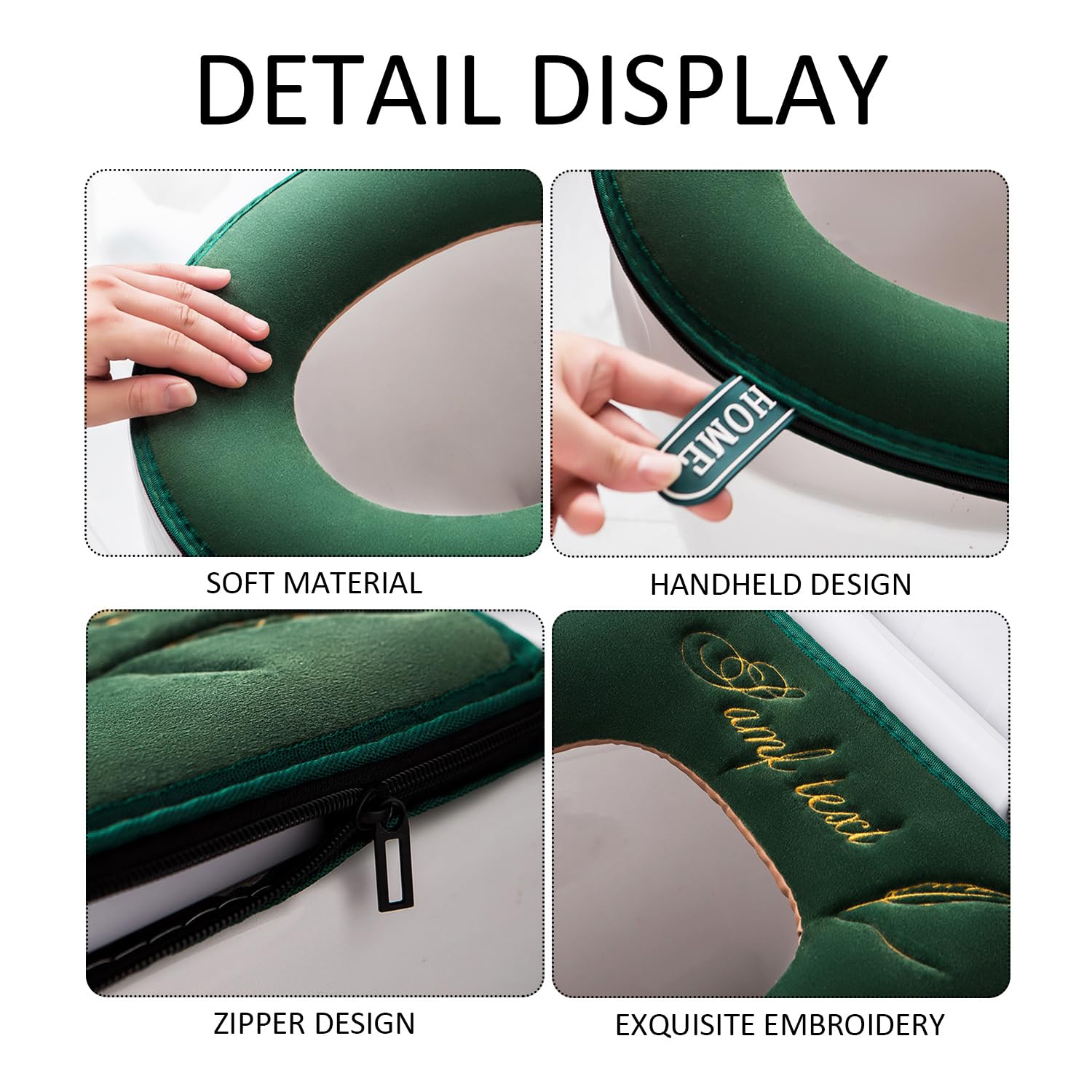 2 Pieces Toilet Seat Covers, Moisture-Absorbent and Breathable Toilet Covers, Soft and Comfortable Toilet Covers, Toilet Accessories (Grey, Green) - Image 3