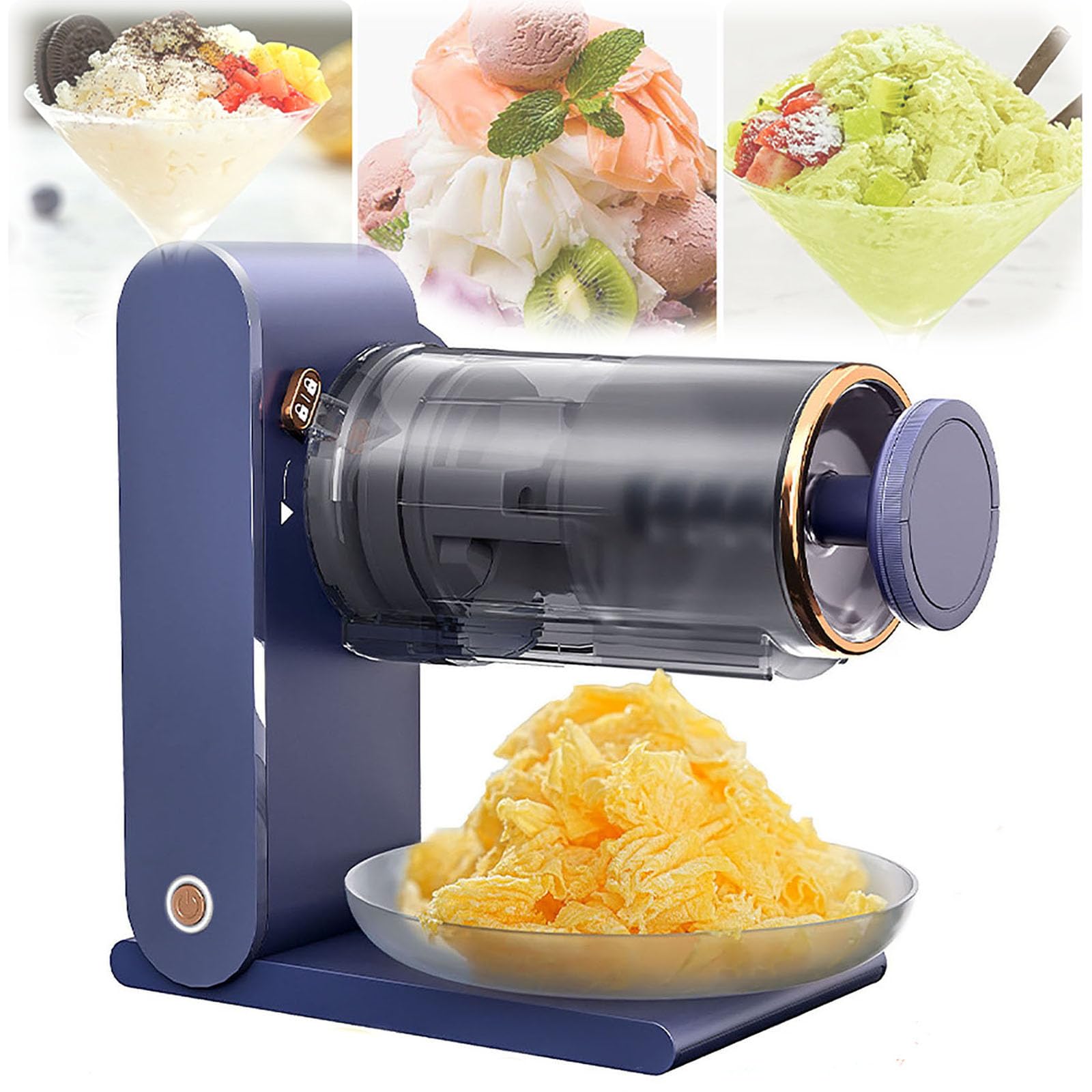 Macchina elettrica per il ghiaccio rasata, 13000 giri/min, con chiodi in acciaio e stampi per ghiaccio per granite e frullati, 12 confezioni incluse