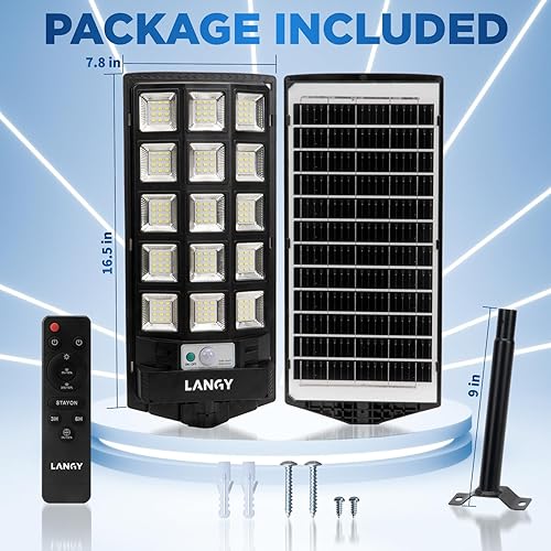 Miniatura 8 de Luces solares impermeables para exteriores, 6500 K, luces solares de calle del atardecer al amanecer, sensor de movimiento al aire libre con control