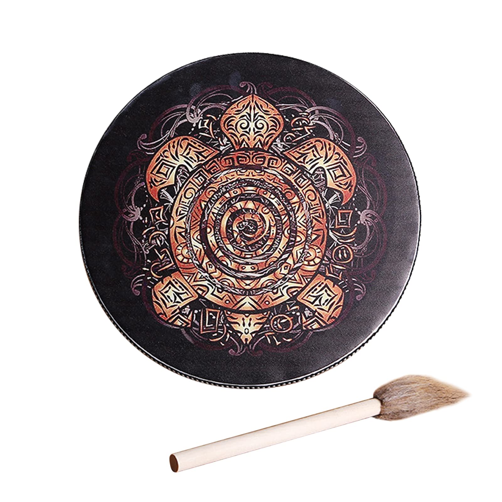 Tambour Chamanique MAICOLA 25cm - Tambour De Sibérie Avec Baguette Pour Méditation Et Guérison