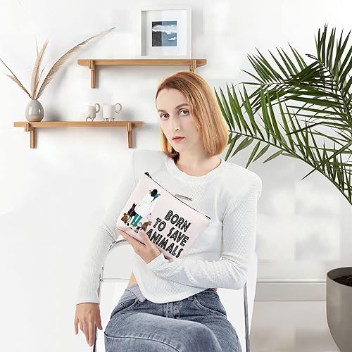 Miniatura 4 de LEVLO Veterinario Cosmético Maquillaje Bolsa de Técnico Veterinario Regalo Nacido Para Salvar Animales Maquillaje Cremallera Bolsa Bolsa Para