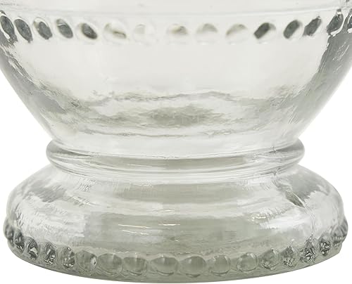 Miniatura 5 de Deco 79 Tarros Decorativos de Vidrio para Sala de Estar con Cuentas, Contenedor Decorativo con Tapas de Madera, Juego de 2 Tarros con Tapa 8", 7"H