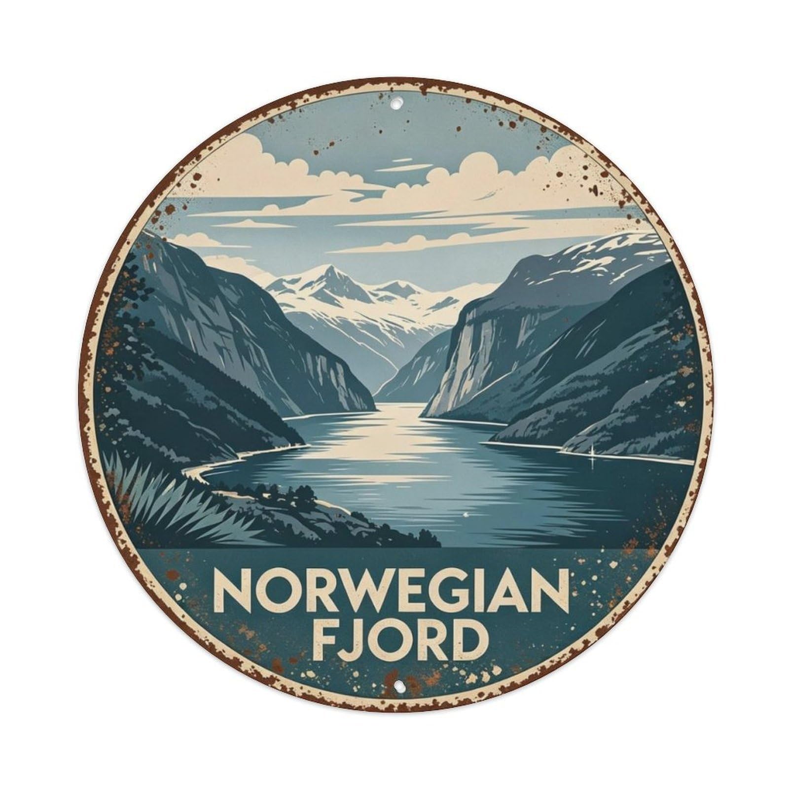 Norwegian Fjord Metal Tin Sign Plaque