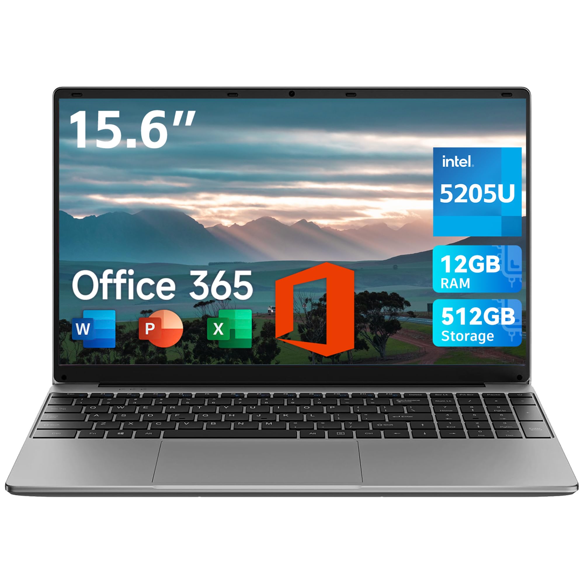 jumper 15.6 inch Laptop with Office 365, 12GB RAM 512GB Storage Notebook, HD Display Laptops, Celeron Processor, Keyboard Film UK, 5000mAh Battery, Suitable for Business and Students — view 8
