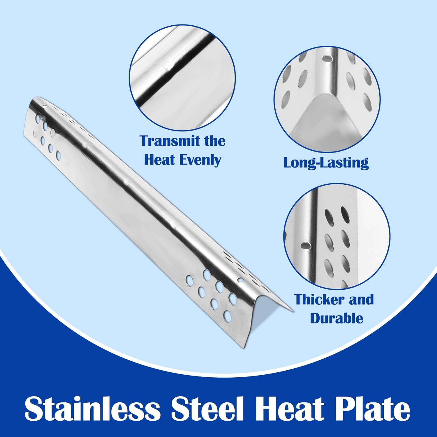 SafBbcue Heat Plate for Royal Gourmet GA5401T Grill Heat Tent Flavorizer Bar Burner Cover Flame Tamer for Royal Gourmet Grill Replacement Parts, 5pcs Stainless Steel