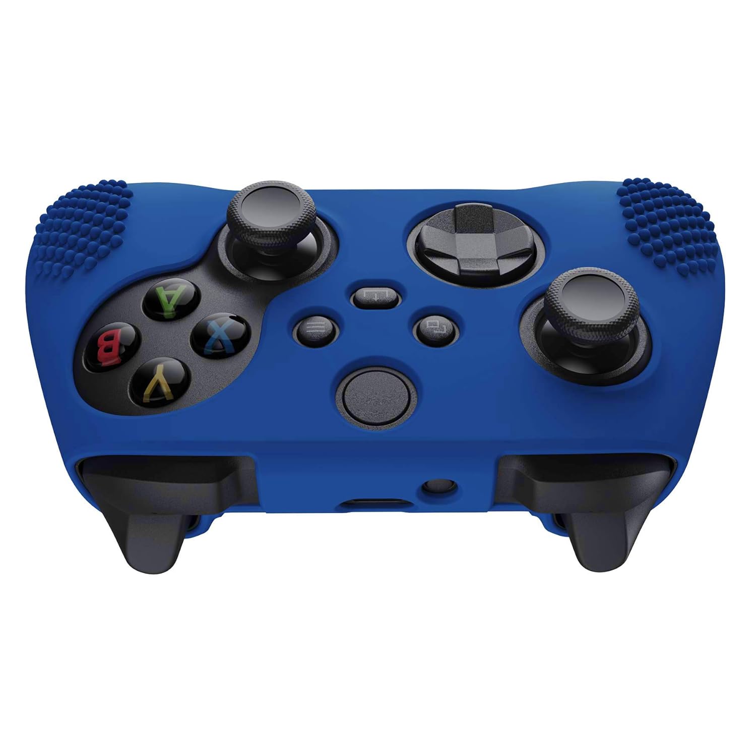 eXtremeRate PlayVital Blue 3D Studded Edition Anti-slip Silicone Cover Skin for Xbox Series X/S Controller, Soft Rubber Case Protector for Xbox Core Wireless Controller with 6 Black Thumb Grip Caps - Image 7
