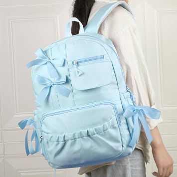 Phaoullzon Girls Kawaii Backpack for Kids Cute School Bookbag with Bows | Middle High College Schoolbag Coquette Dance Bag