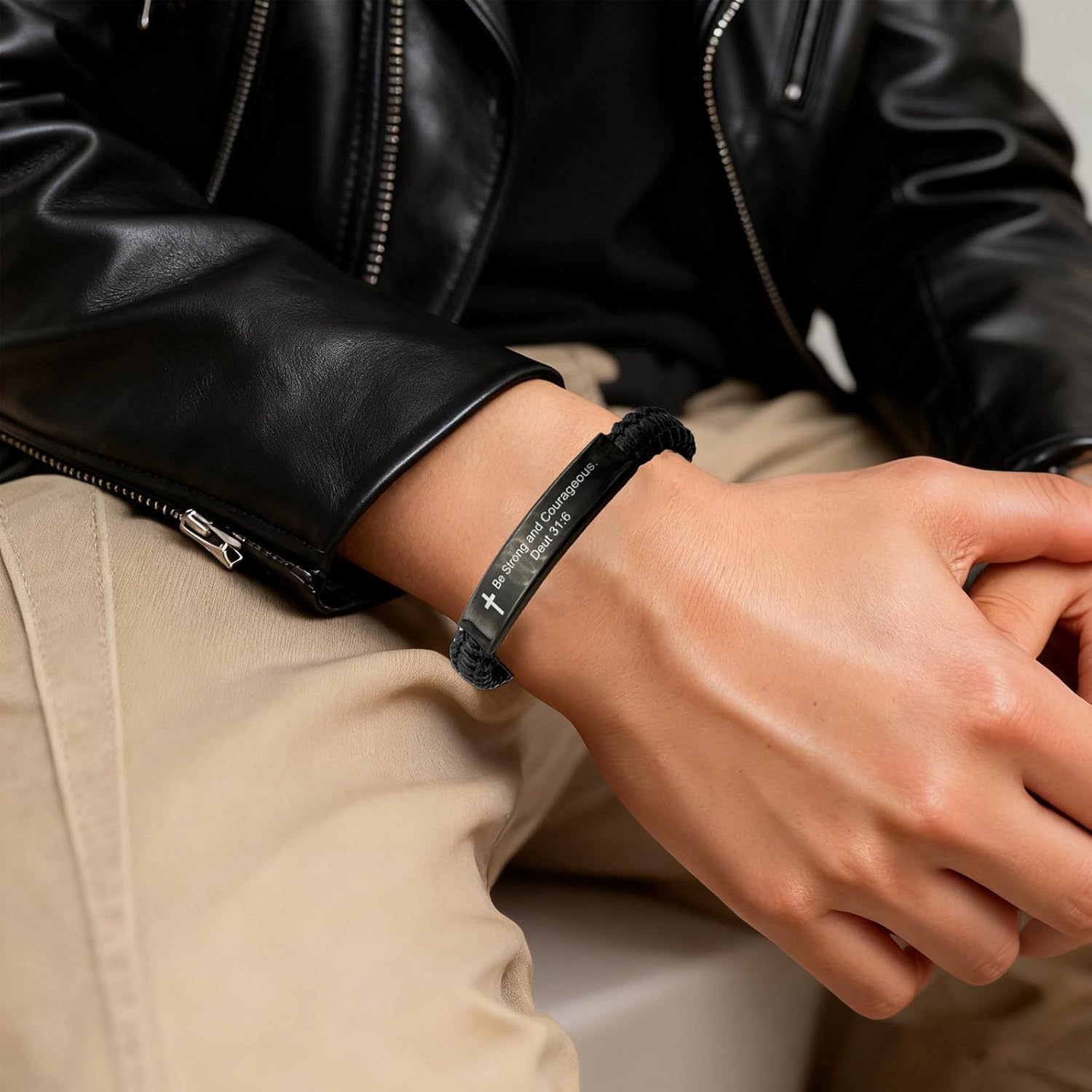 Cross Bracelet for Men, Christian Gifts Stocking Stuffers for Teens Men, Religious Baptism Easter Confirmation Birthday Christmas Gifts for Son Daughter Brother Nephew Godson - Image 6