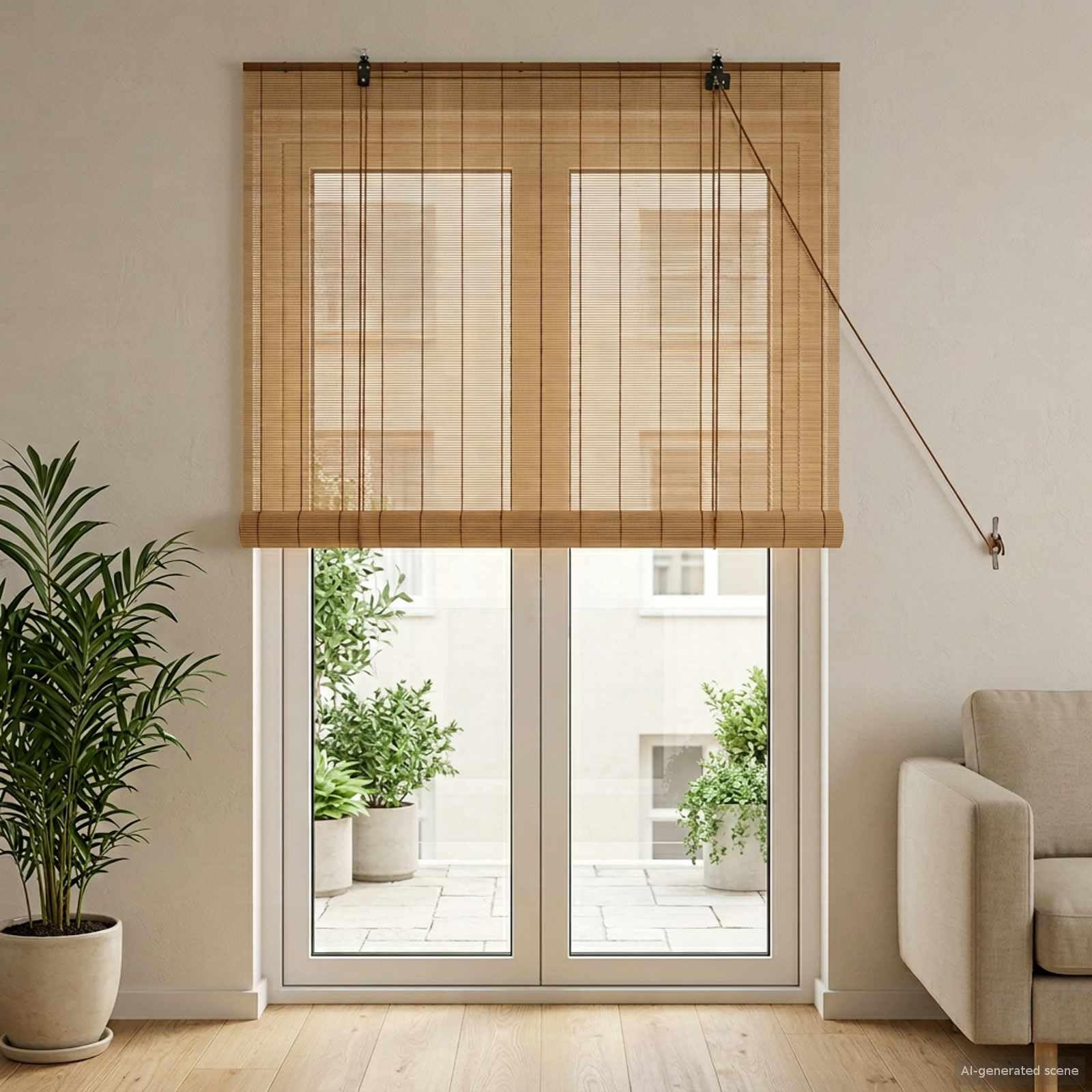 vidaXL Estor Enrollable Marrón 90 x 220 cm Bambú