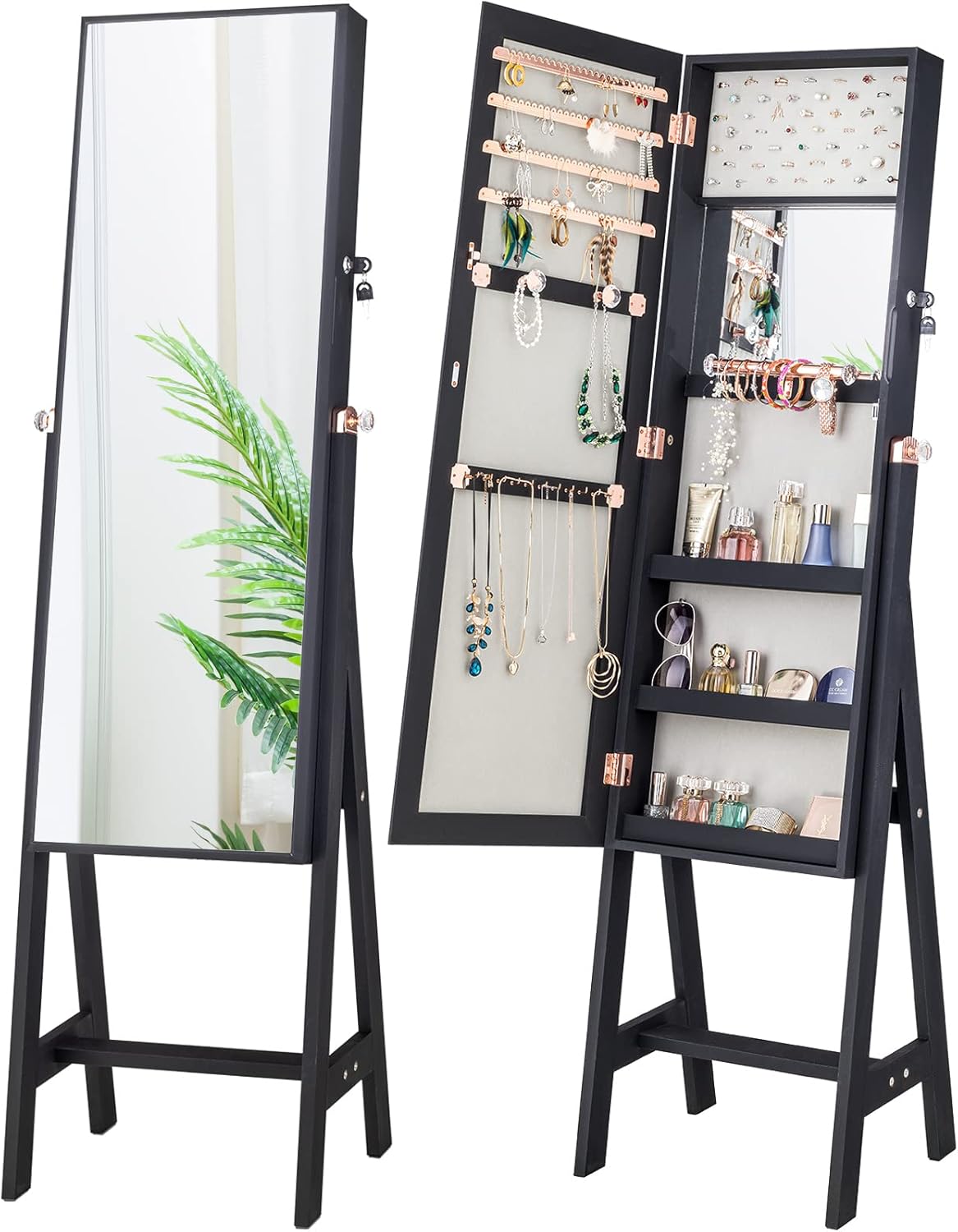 Buy LUXFURNI Jewelry Armoire Standing FullLength Mirror Makeup