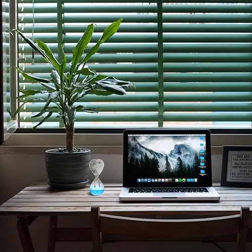 Miniatura 7 de YARNOW Temporizador decorativo de reloj de arena de burbujas de 5.5 pulgadas, adorno de vidrio de movimiento líquido para decoración de escritorio