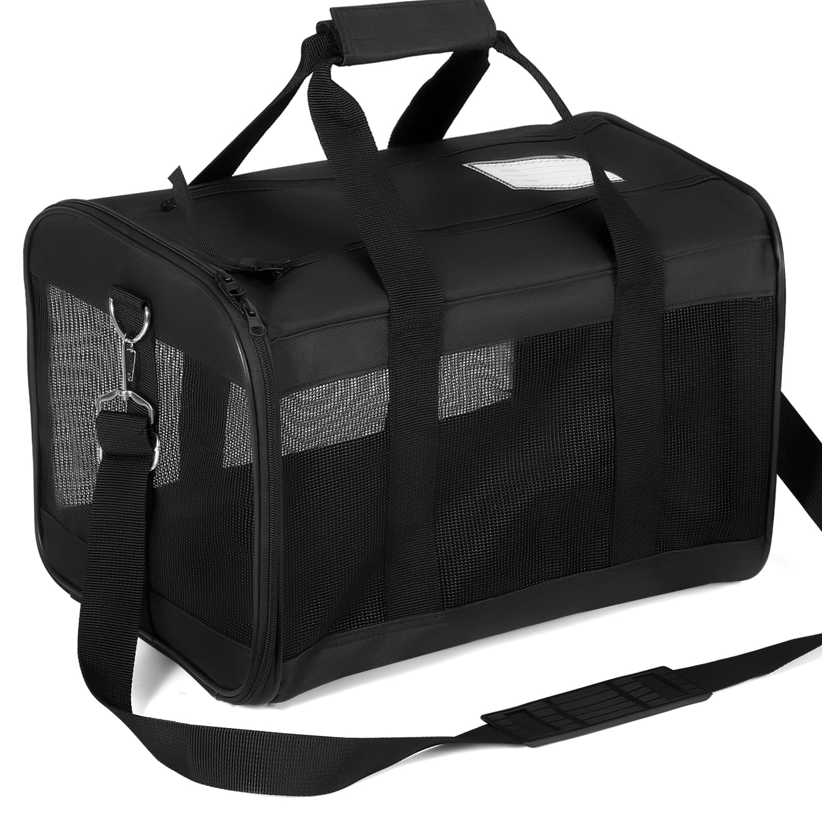 Comfort Carrier-Portable & Breathable Soft-Sided Cat Carrier with Fleece Pad,Lightweight,Collapsible,Durable & Safe Pet Travel Bag with Pockets