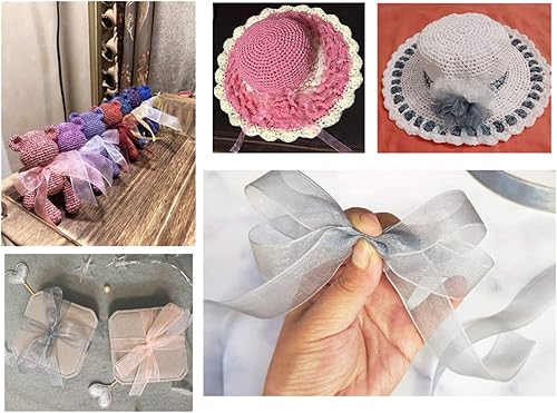 Miniatura 4 de Dxeud Cinta de organza transparente (roja, 38" x 50 yardas)