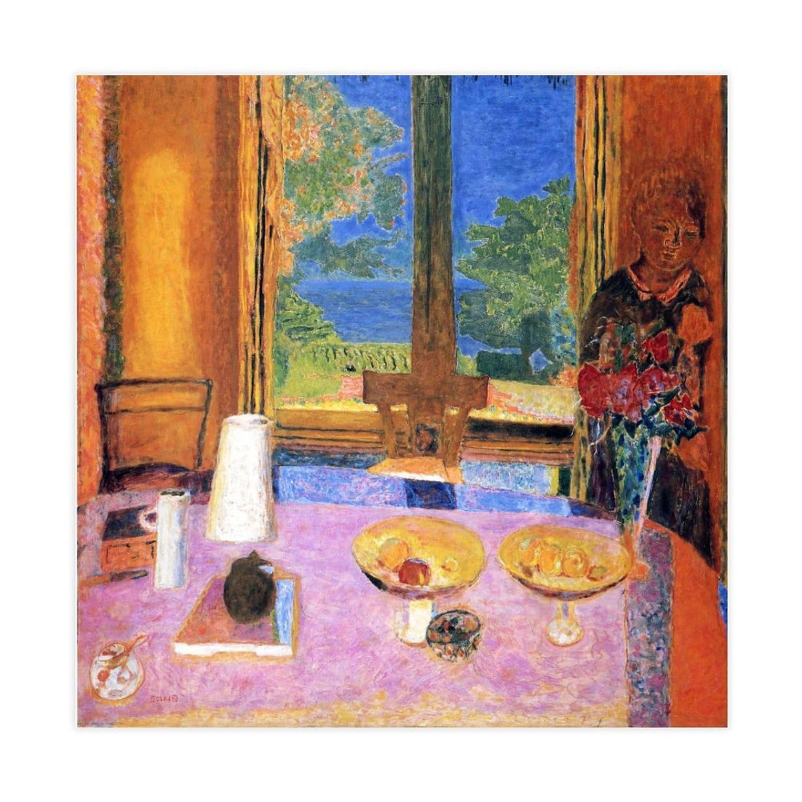 WCYB Dining Room on The Garden by Pierre Bonnard Posters Prints Canvas Deco Paintings Wall Art Unframe 24" L X 24" W