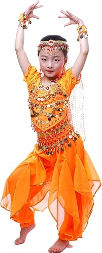 Miniatura 7 de Astage GirlS Belly Dance Costumes,Long Sleeve Highlights Top,Pants