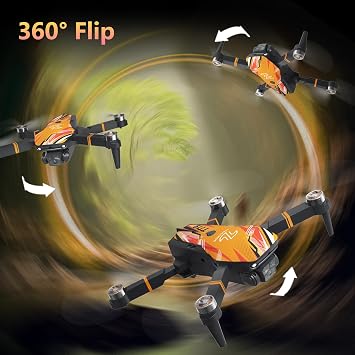 TTROARDS TT19 Mini Drone with Camera, 1080P HD Camera 270° Obstacle Avoidance Brushless Motor Level 3 Wind Resistance, Foldable Quadcopter Drones for Beginners, Orange