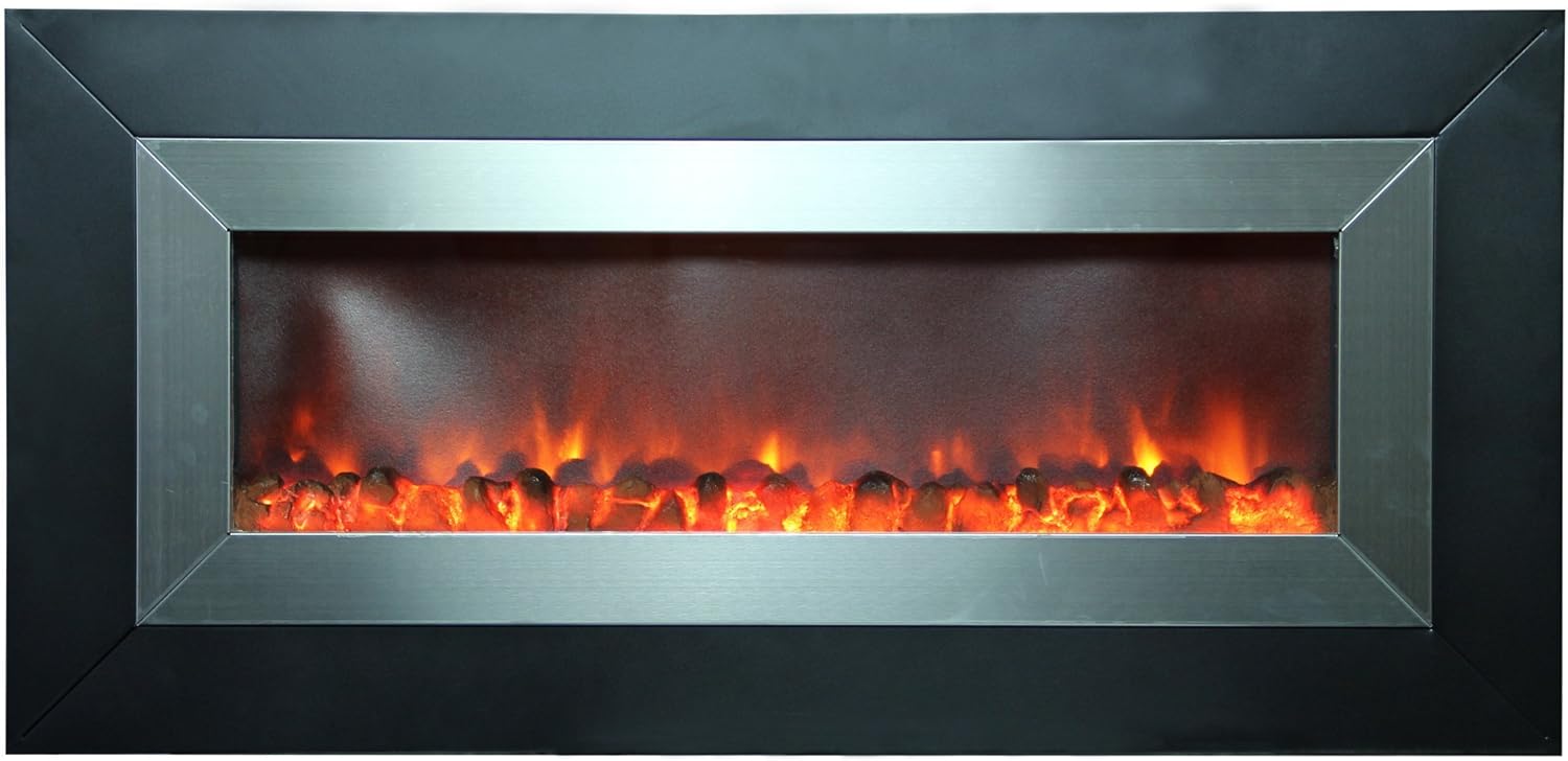 Wall Mount Electric Fireplace-Black 