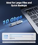 Syntech USB C à USB Adaptateur 2 USB C Hommes à USB3 Adaptateur Femme Compatible avec iPhone 17/16/15 Pro Max, iMac, iPad mini 6, MacBook Pro/Air/Neo et les appareils de type C Thunderbolt 4/3, Space gris