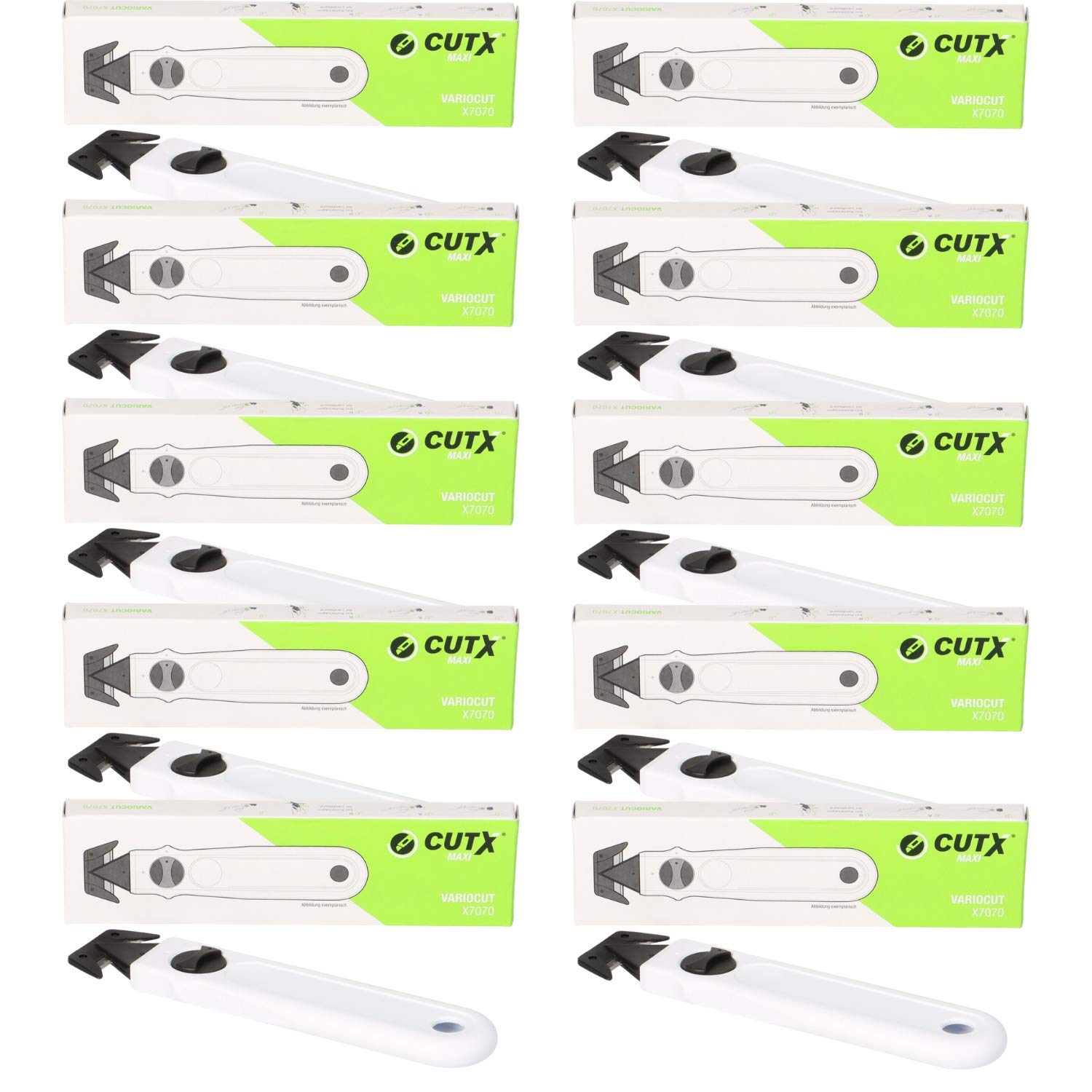 10x CUTX VARIOCUT X7070 Cuttermesser Sicherheitsmesser Kartonmesser Cutter mit Führungsflächen