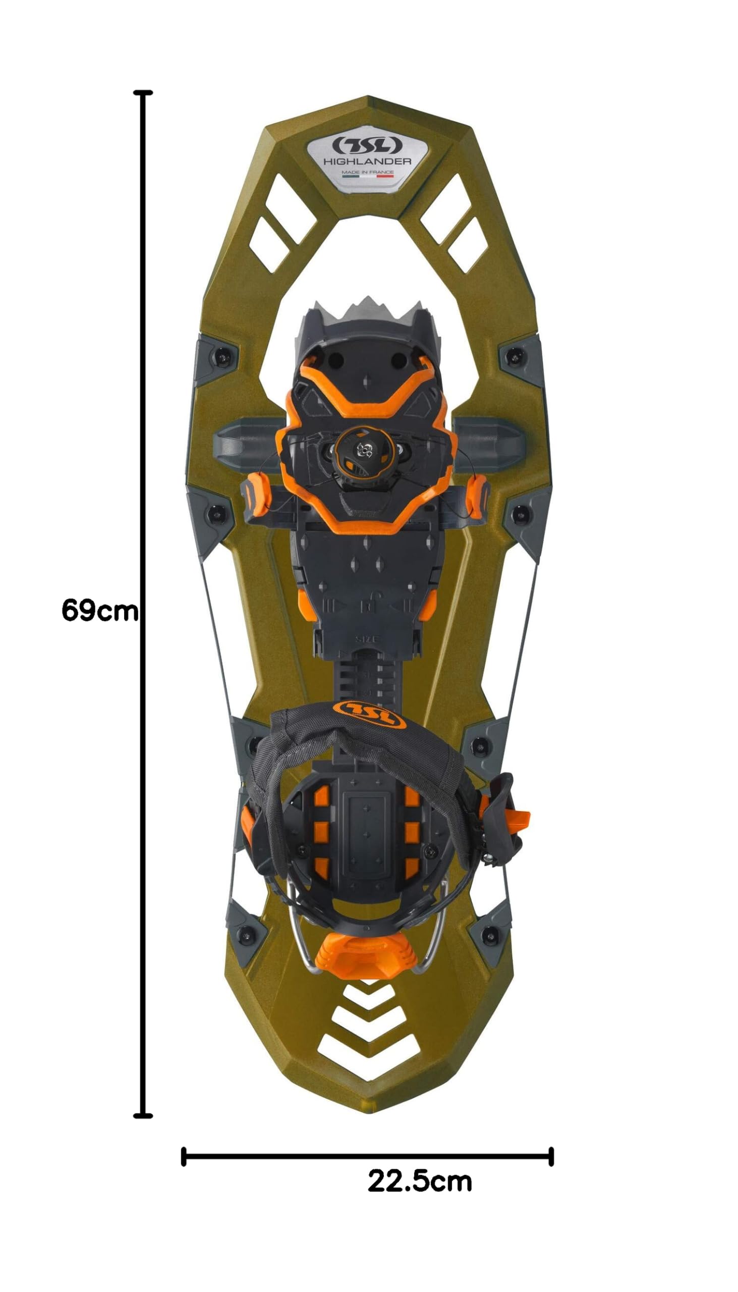 TSL Ciaspole Highlander Adjust, Ciaspole con Chiusura Boa, Attività Specifica: Ciaspolate, Materiale: Plastica, Colore: Olive, Adulti, Appassionati di Attività Outdoor Invernali, Unisex