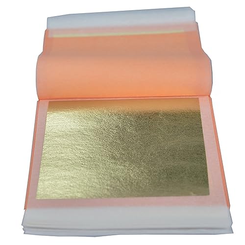 Miniatura 143 de Barnabas Blattgold Hoja de oro, oro real de 22 quilates [25 hojas, 3.1 pulgadas] - Patente de transferencia para pintura, artes y manualidades