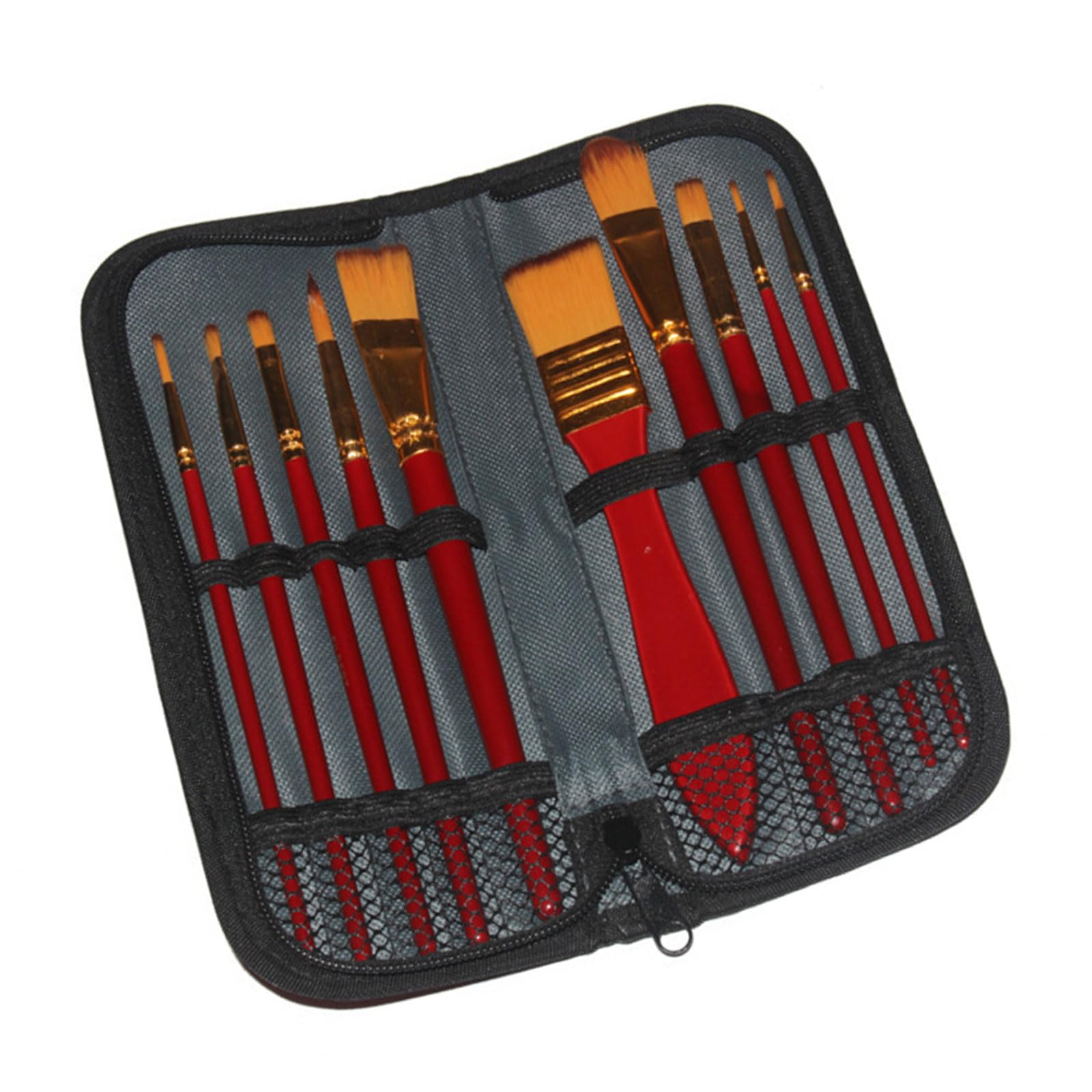 Bestvisse 10 pinceles de pintura profesional para artistas con estuche de almacenamiento, pinceles de pintura de acuarela para pintura al óleo, acrílico, acuarela, roca