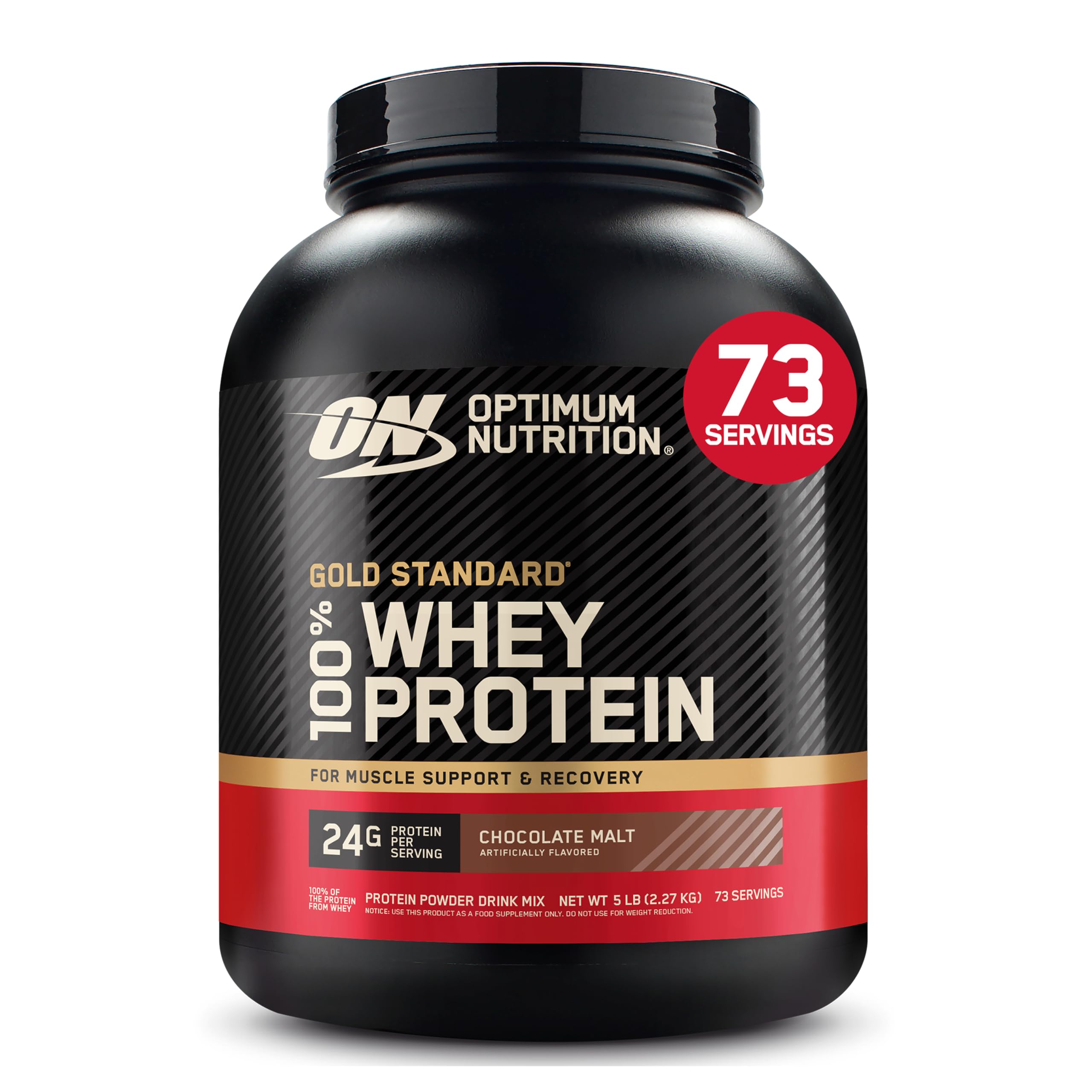 Optimum Nutrition Gold Standard Whey Protein Powder, Chocolate Malt, 5 LB