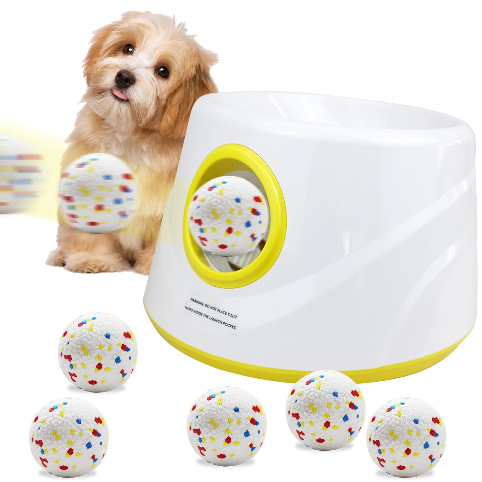 Magicorange Automatic Dog Ball Launcher, Interactive Dogs Balls Thrower for Small and Medium Dogs,Dog Fetch Machine (Lime Green)