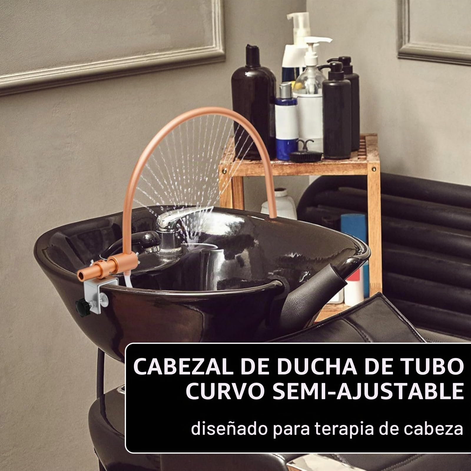Head Spa Marco de Circulación de Agua, Cabezal de SPA para Terapia de Agua, Marco de Equipo de Spa Head 180° Ajustable, Cascada de Marco de Salida de Agua para Terapia de Agua Equipo Salón de Masajes
