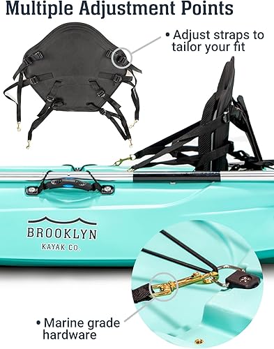 Miniatura 3 de BKC Brooklyn Kayak Company - Asiento y respaldo acolchado de espuma viscoelástica universal para kayak y pesca UH-PS223 con correas ajustables para
