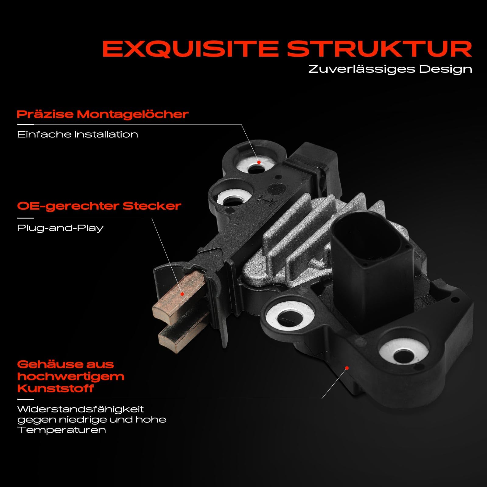 Frankberg Lichtmaschinenregler Generatorregler 1-polig Kompatibel mit Q7 4LB A6 Avant 4F5 A6 4F2 A6 Allroad 4FH A8 4E2 4E8 Replace# F00M346138